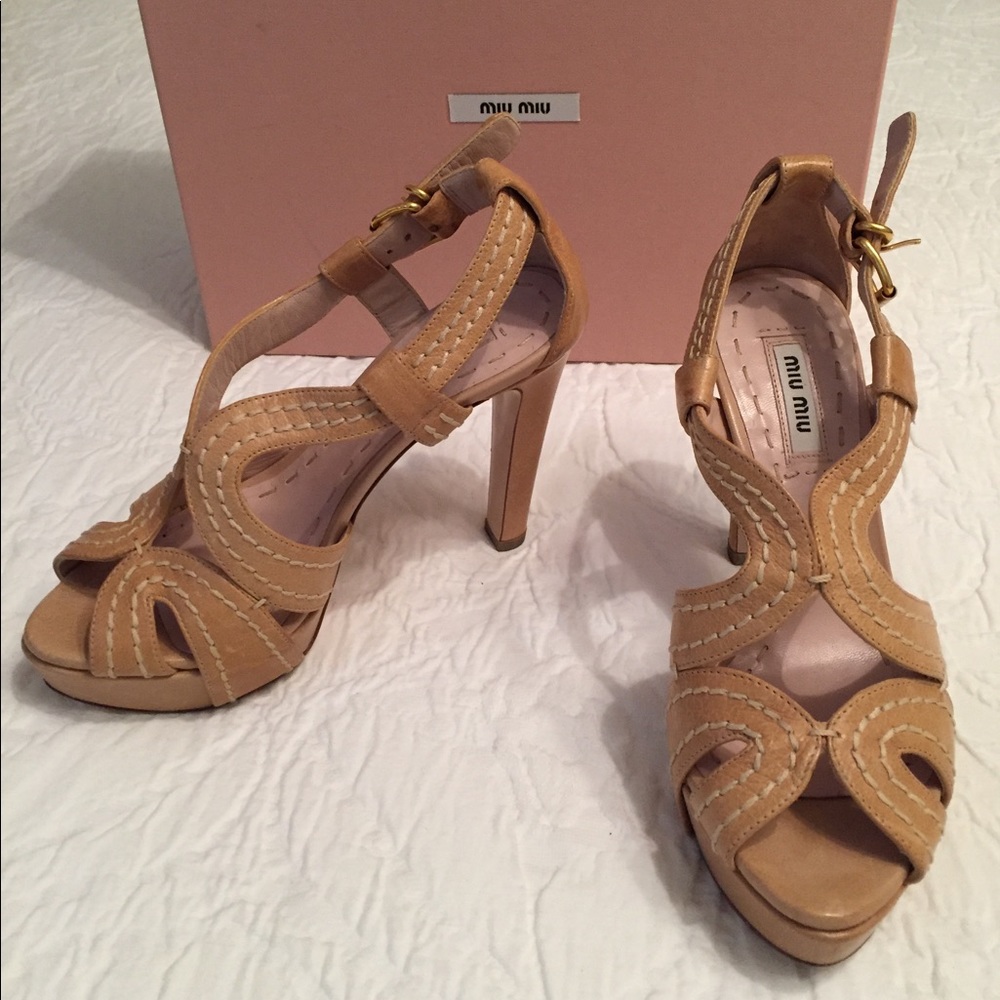 Miu Miu Buffalo Shine sandals